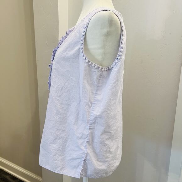 Talbots Petite Purple Ruffle Top Blouse Size Medium (A0125) - Picture 3 of 5